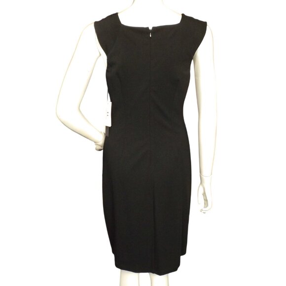 new H HALSTON Dress, 8, Black, Asymmetrical, Ruffle front, Sleeveless - Picture 5 of 15